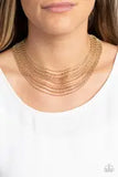 Cascading Chains - Gold Layered Chain Necklace - Paparazzi