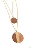 PREORDER Striped Style - Multi Brown and Gold Disc Layered Short Necklace - Paparazzi