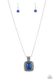 Right Hand TALISMAN - Blue Bead Silver Short Necklace - Paparazzi